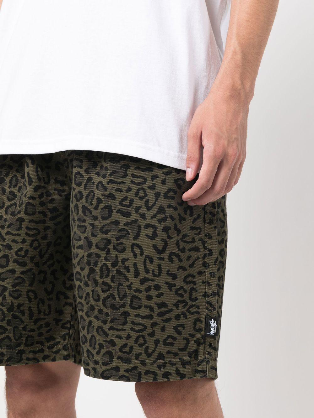 Stussy All-over Leopard-print Shorts in Green for Men | Lyst