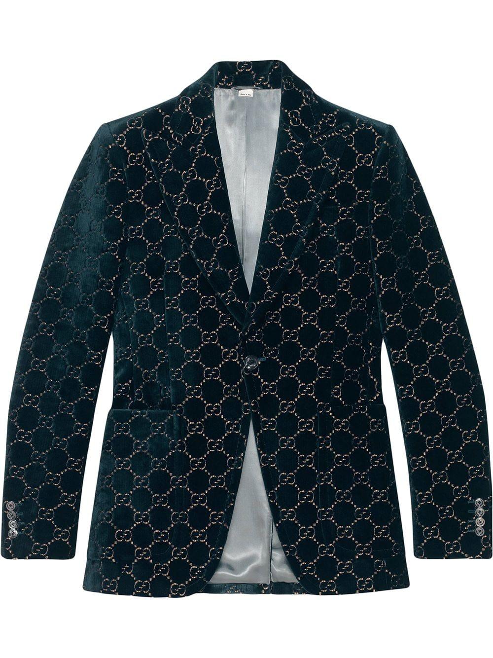 Gucci GG Velvet Jacket in Blue for Men | Lyst