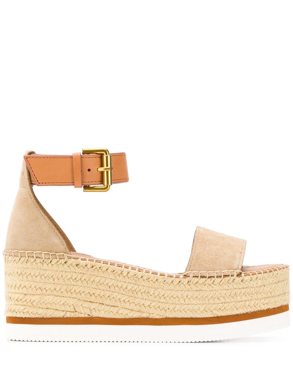 See By ChloÃ© Multicolor Braided-jute Platform Sandals - iampariah.com