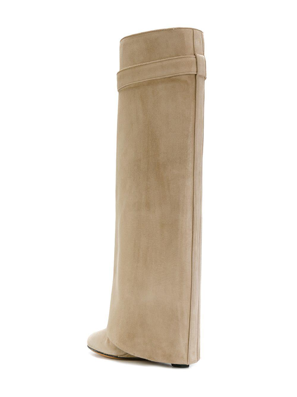 Bottes Shark Lock Daim Givenchy en coloris Neutre - Lyst