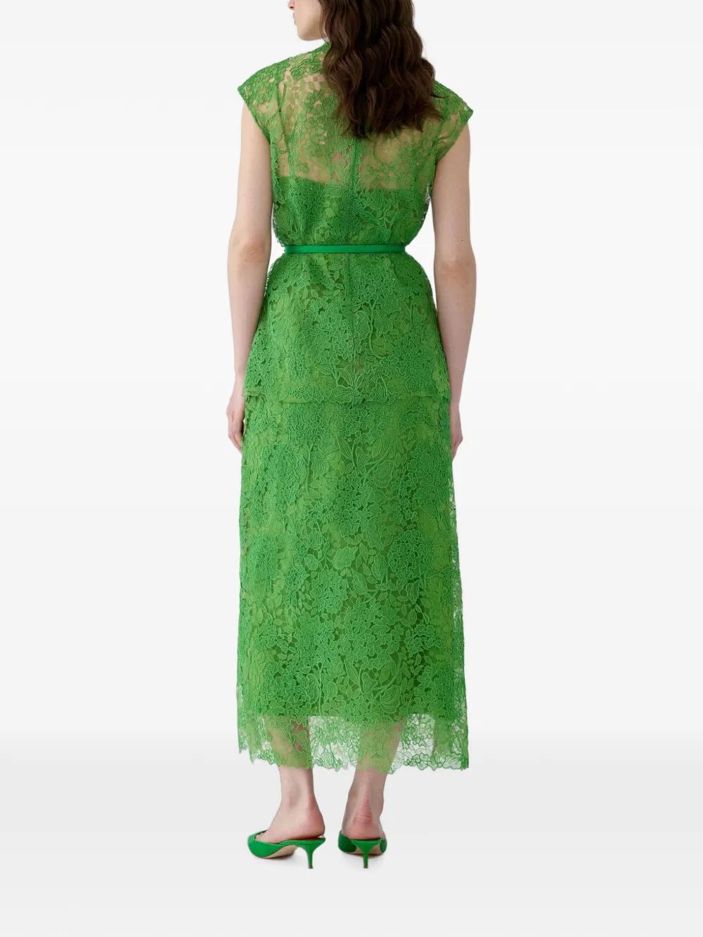 carolina herrera green lace dress Carolina Herrera Double Breasted Lace Gown UFO No More