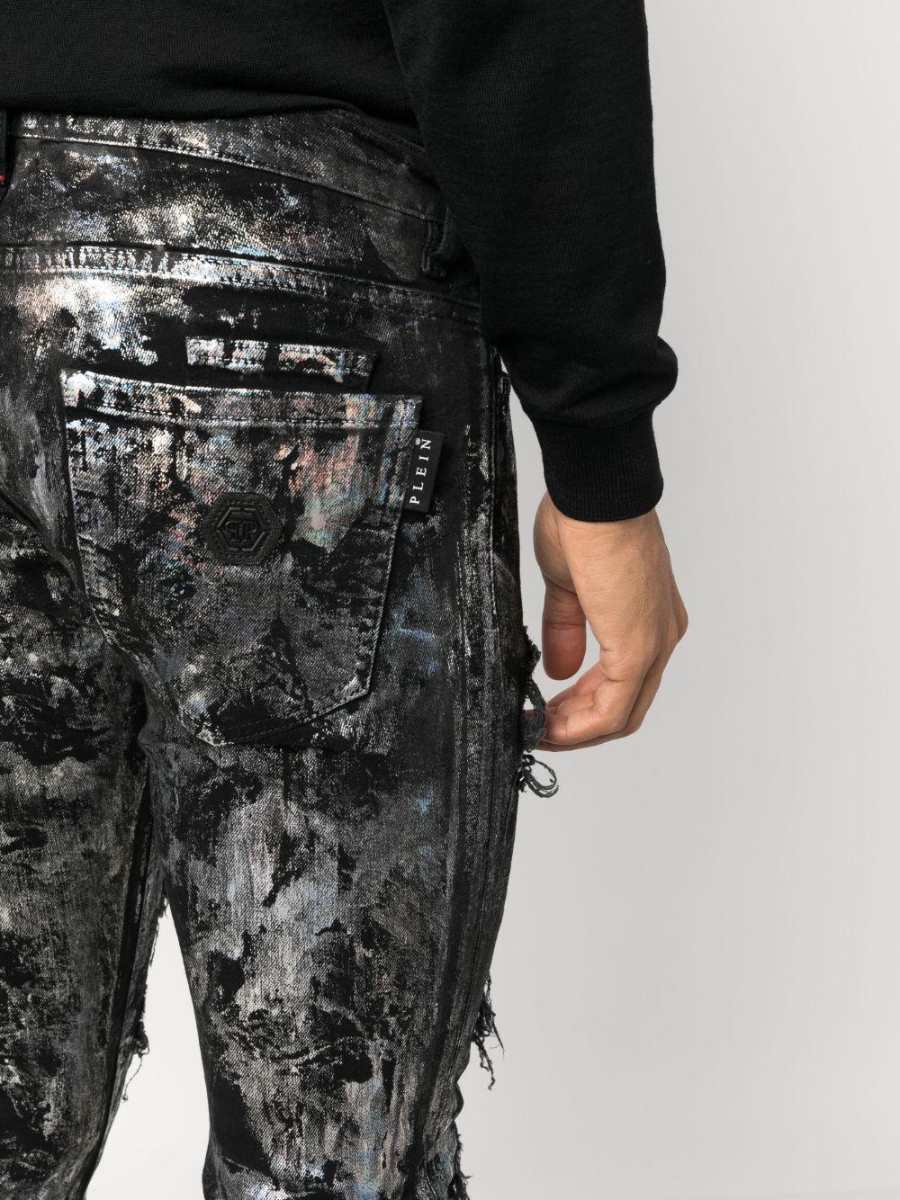 Philipp Plein Rock Star Hand-painted Skinny Jeans in Blue for Men | Lyst