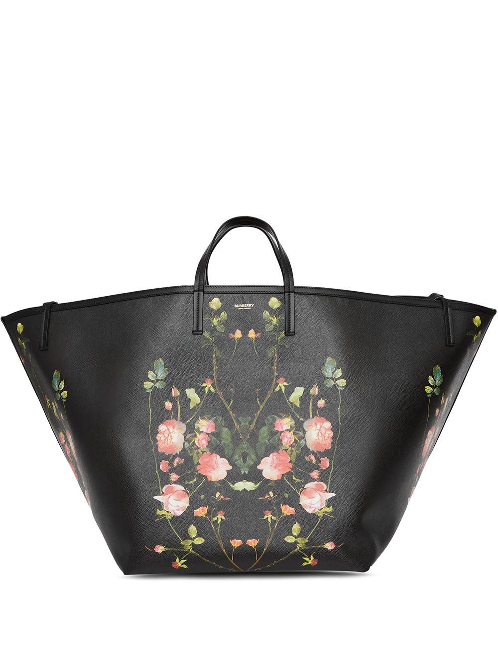 Burberry Floral-print Logo Tote Bag in | Lyst