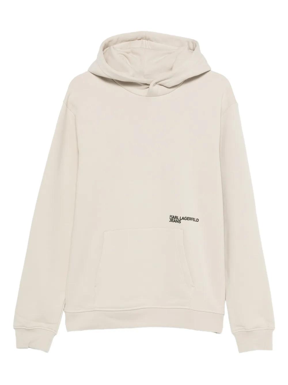 Karl Lagerfeld Logo-Print Hoodie in Natural for Men Lyst
