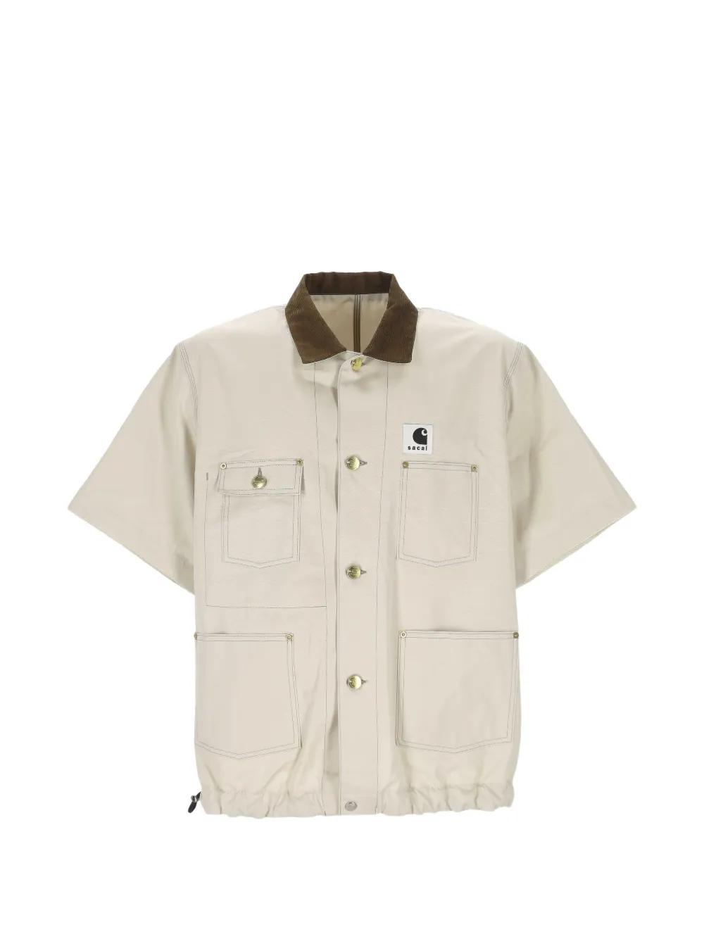 Sacai X Carhartt Wip Duck Corduroy-Collar Shirt in White for Men