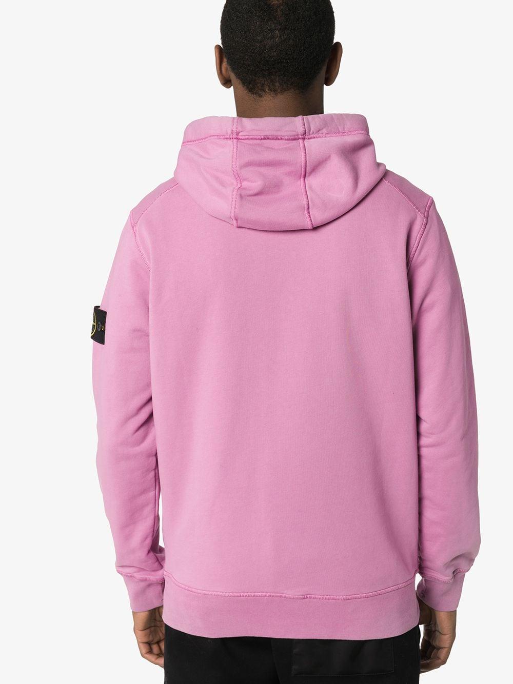 pink stone island zip hoodie