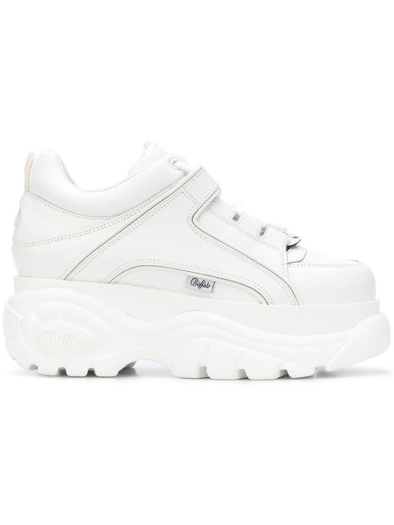 buffalo platform sneakers white