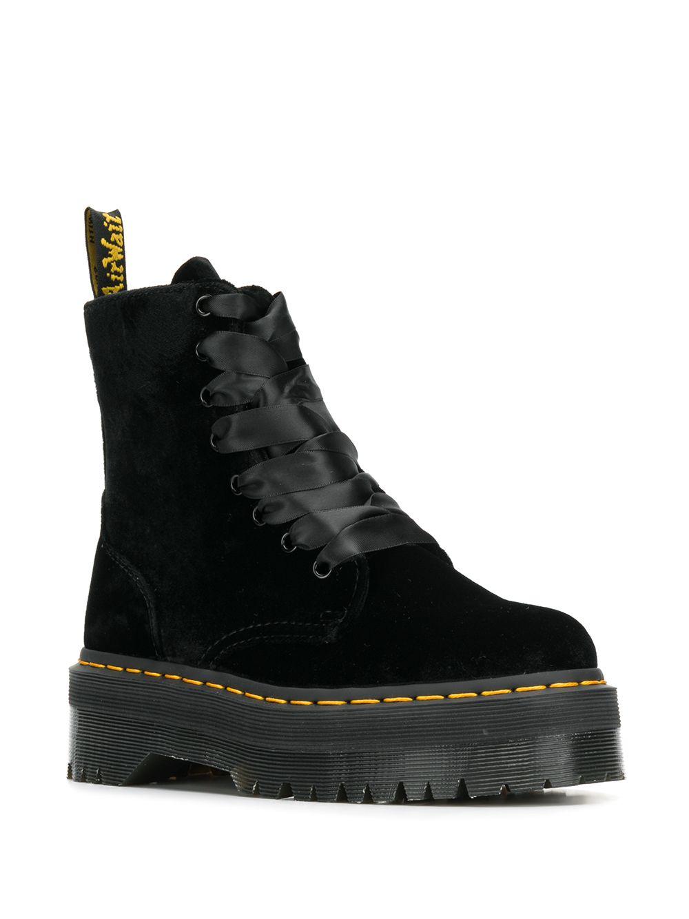 Black Velvet Jadon Platform Boots 