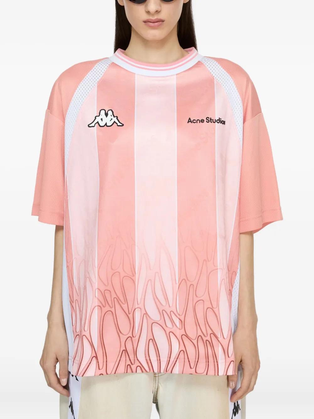 Acne Studios X Kappa Logo T-Shirt in Pink | Lyst