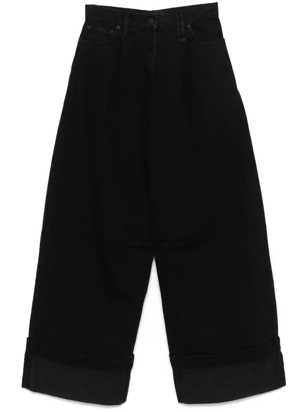 BTS ジン着用 Simone Rocha ロゴ クリスタルWide Puddleジーンズ Simone Rocha Wide Puddle Jeans | Blue | FARFETCH