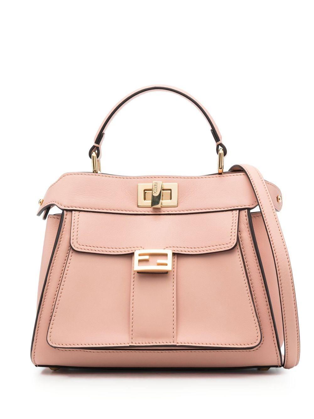 Fendi 'peekaboo Mini' Shoulder Bag in Pink | Lyst