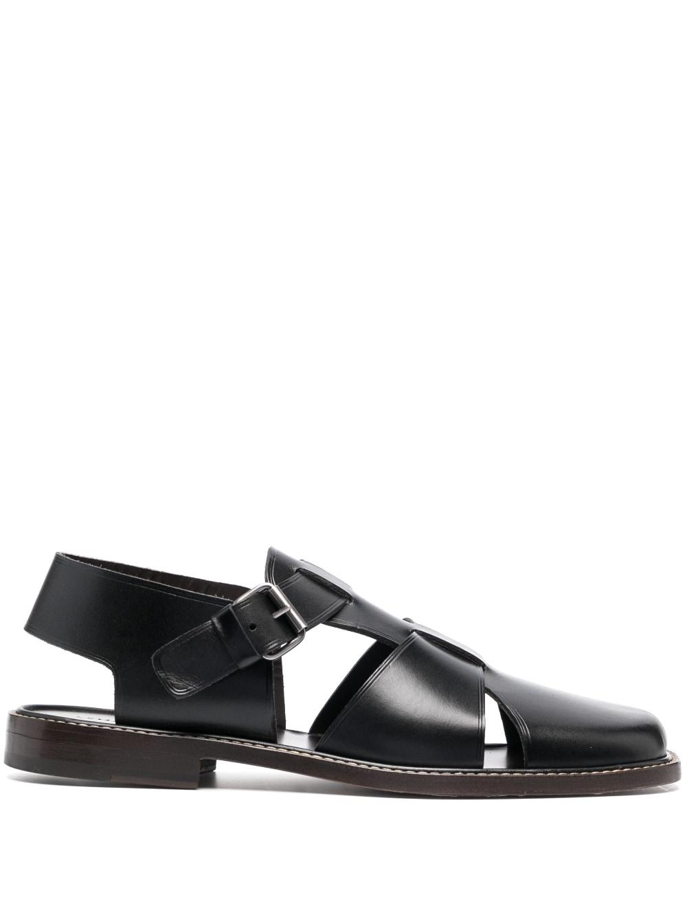 Lemaire Buckled Leather Sandals in Black for Men | Lyst