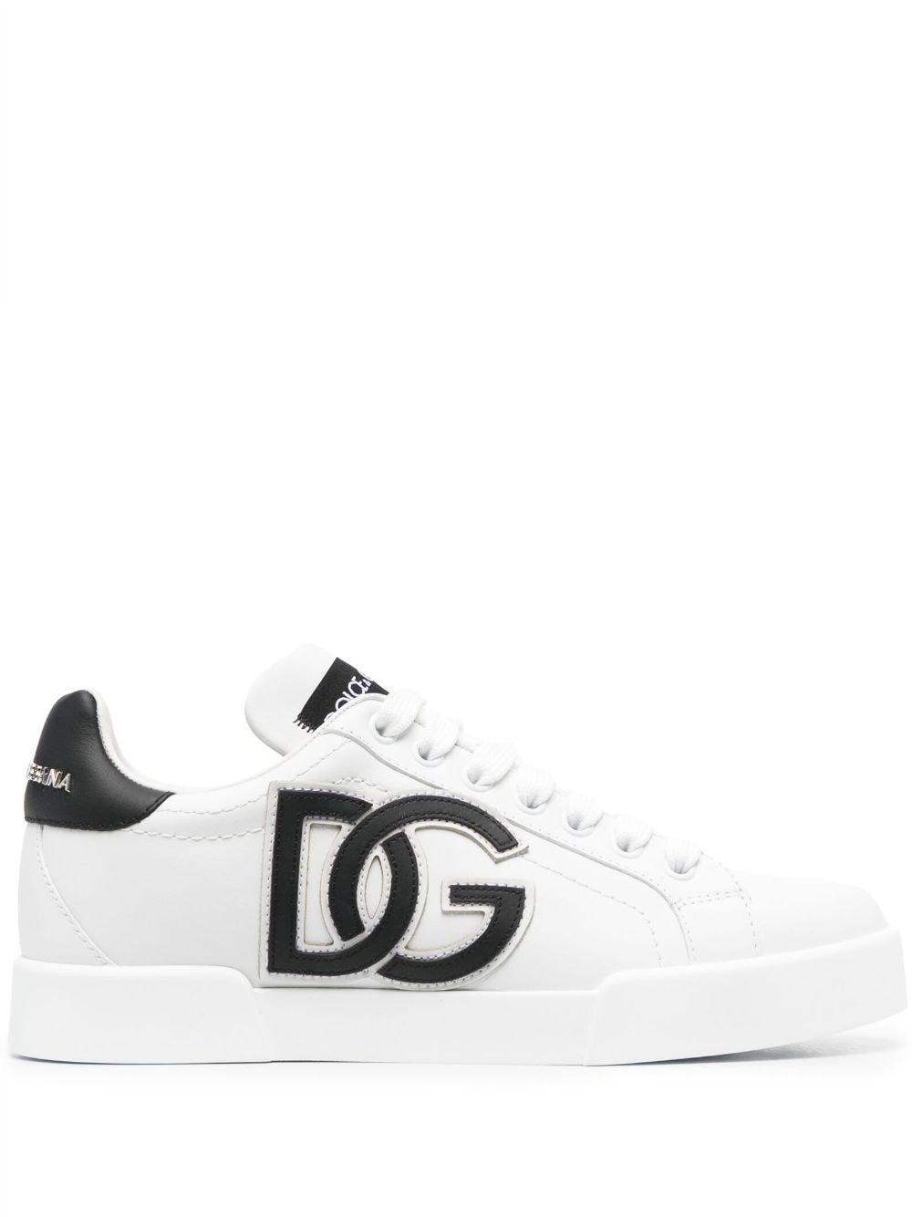 Dolce & Portofino Dg Logo Leather Sneaker White | Lyst