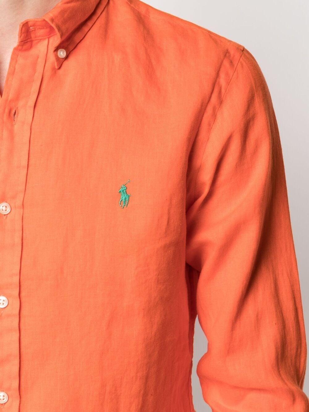 orange polo button down