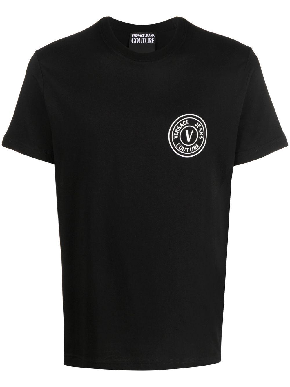 Versace jeans crew neck top logo t shirt black