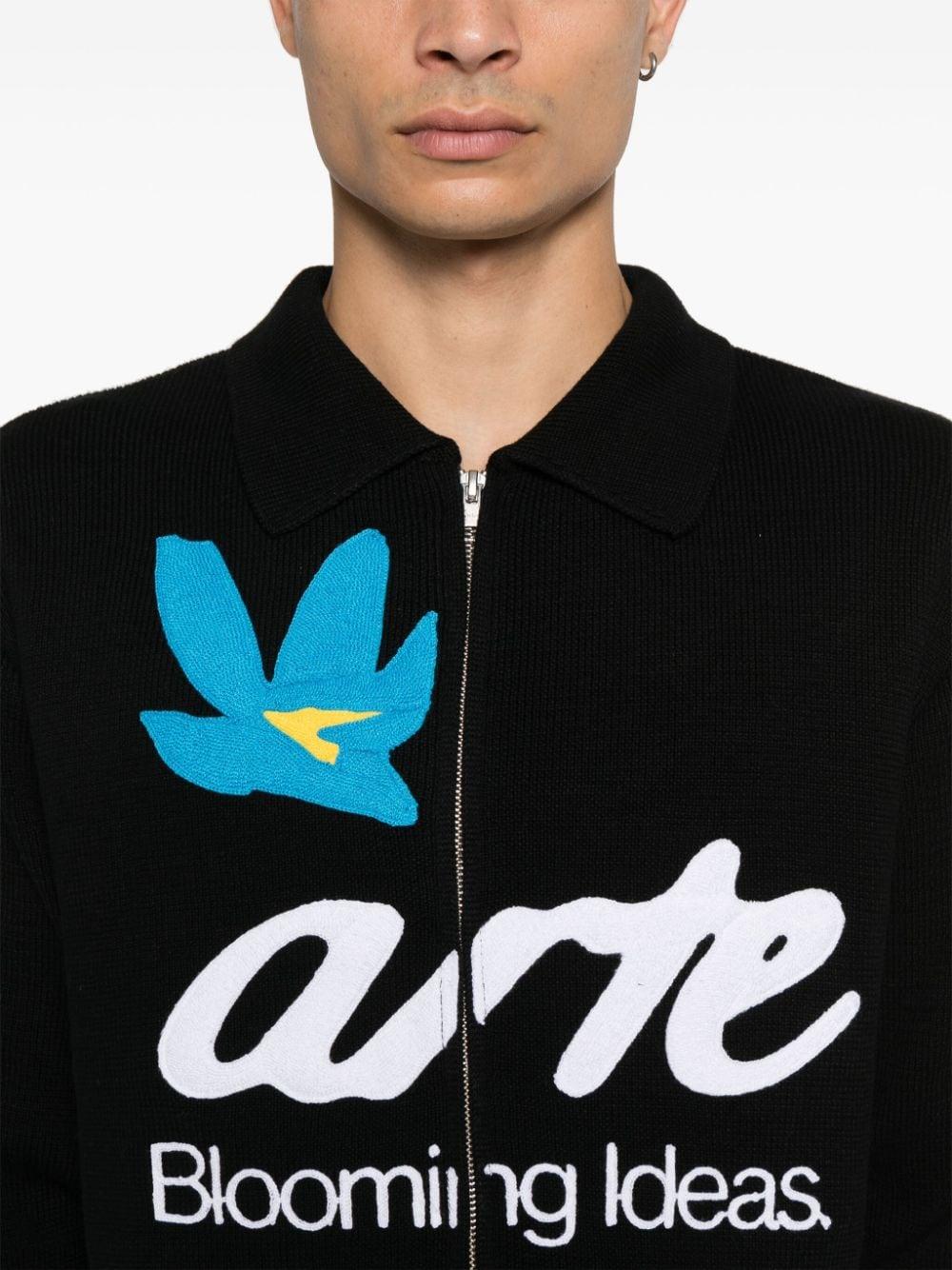 Arte' Blooming Ideas Cardigan in Black for Men | Lyst UK