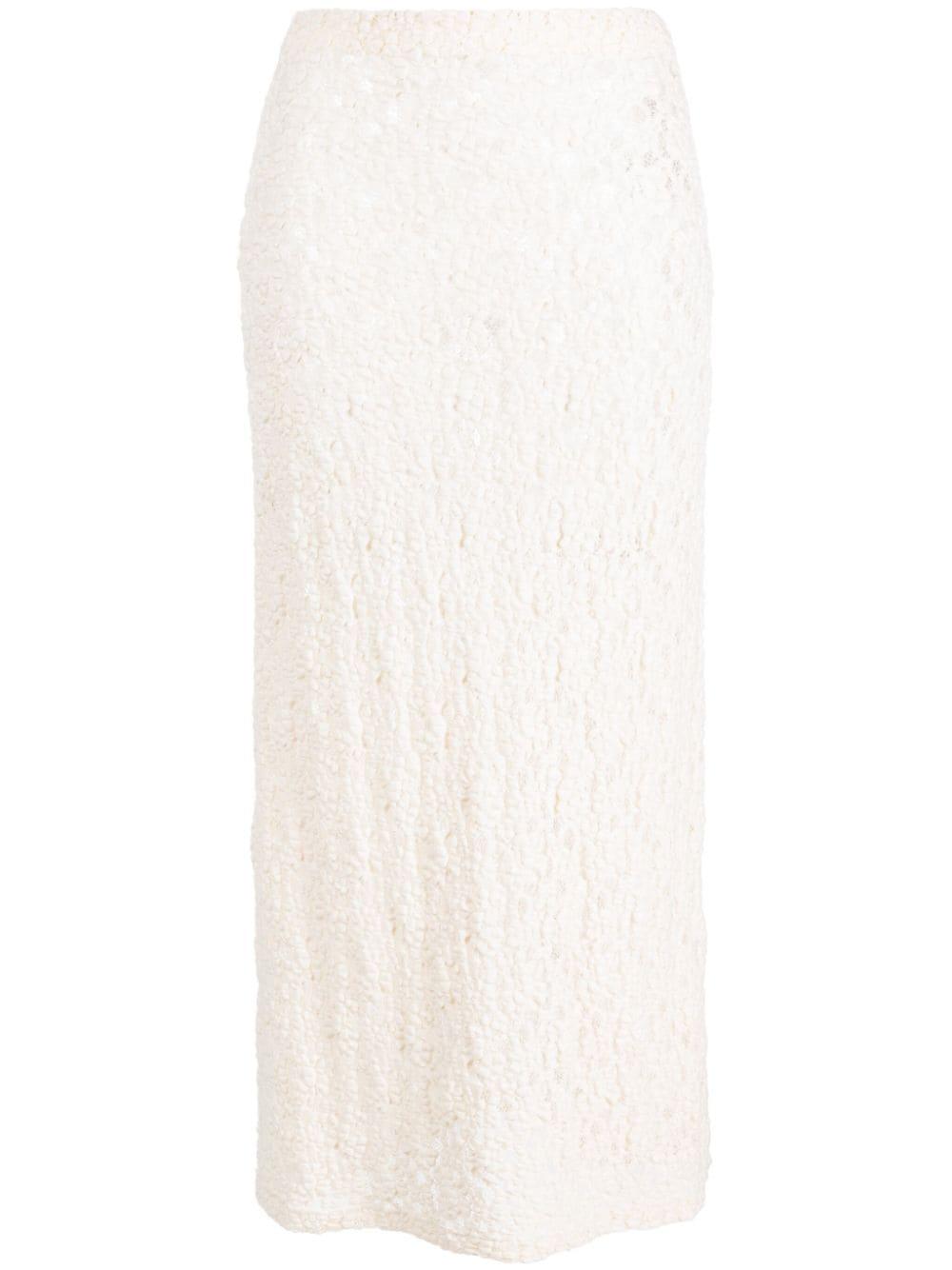 Cotton Lace Maxi Skirt White