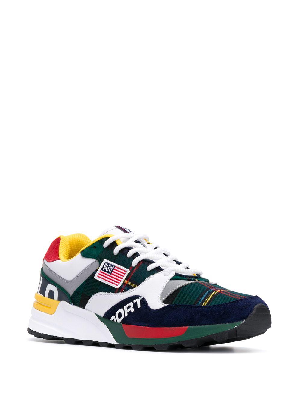 Polo Ralph Lauren Contrast Patch Colour Block Sneakers in Green for Men |  Lyst