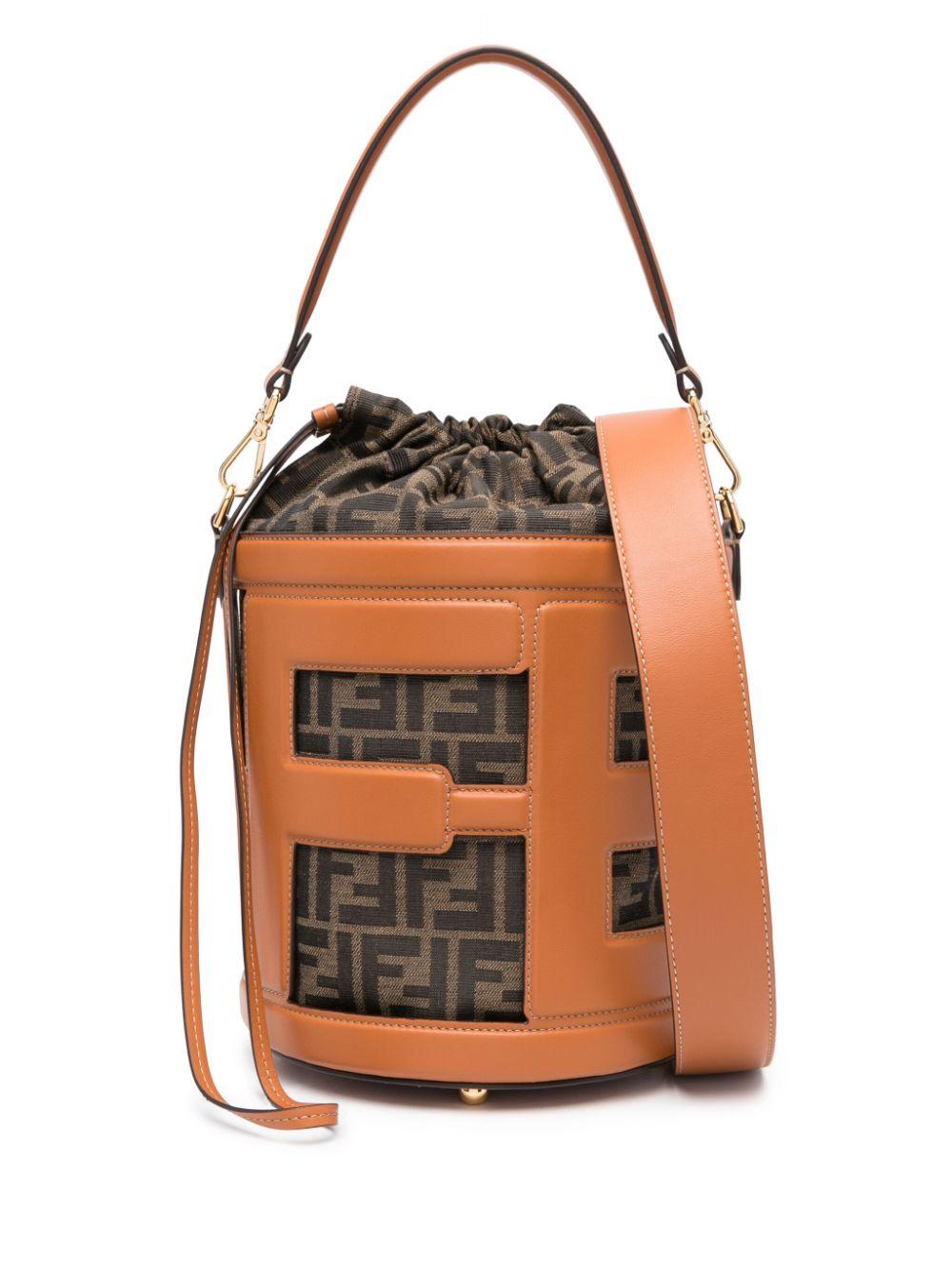 Fendi Ff-Pattern Cut-Out Bucket Bag in Orange | Lyst