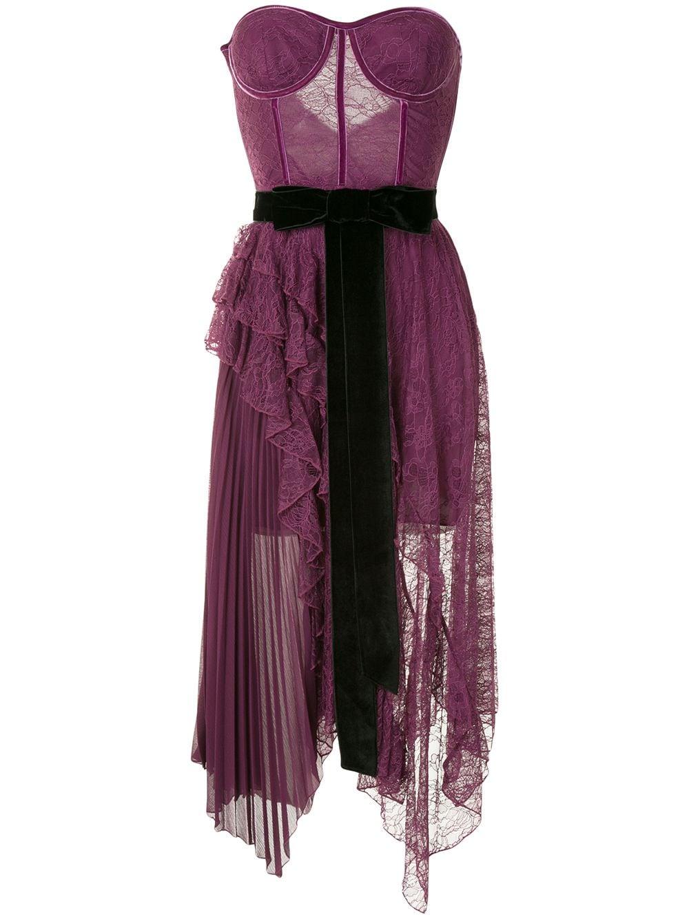 Alice + Olivia Bree Bustier Maxi Dress in Purple | Lyst