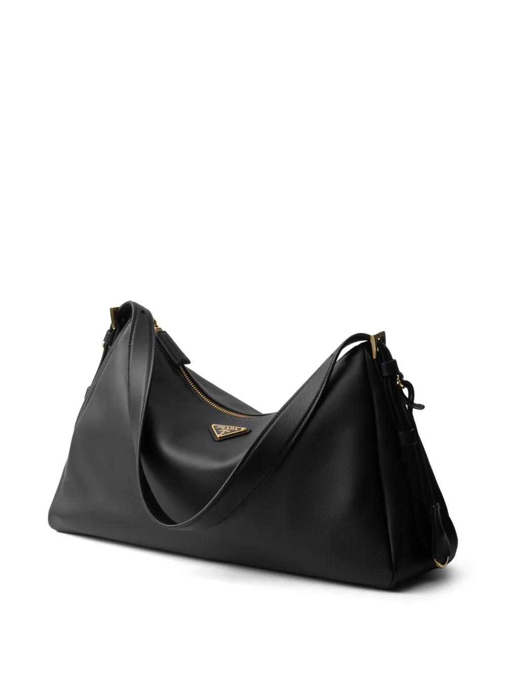 ショルダーバッグ・ポシェット PRADA PRADA AIME LARGE SHOULDER BAG IN RE-NYLON AND LEATHER Black Prada Aimée large leather shoulder bag | PRADA