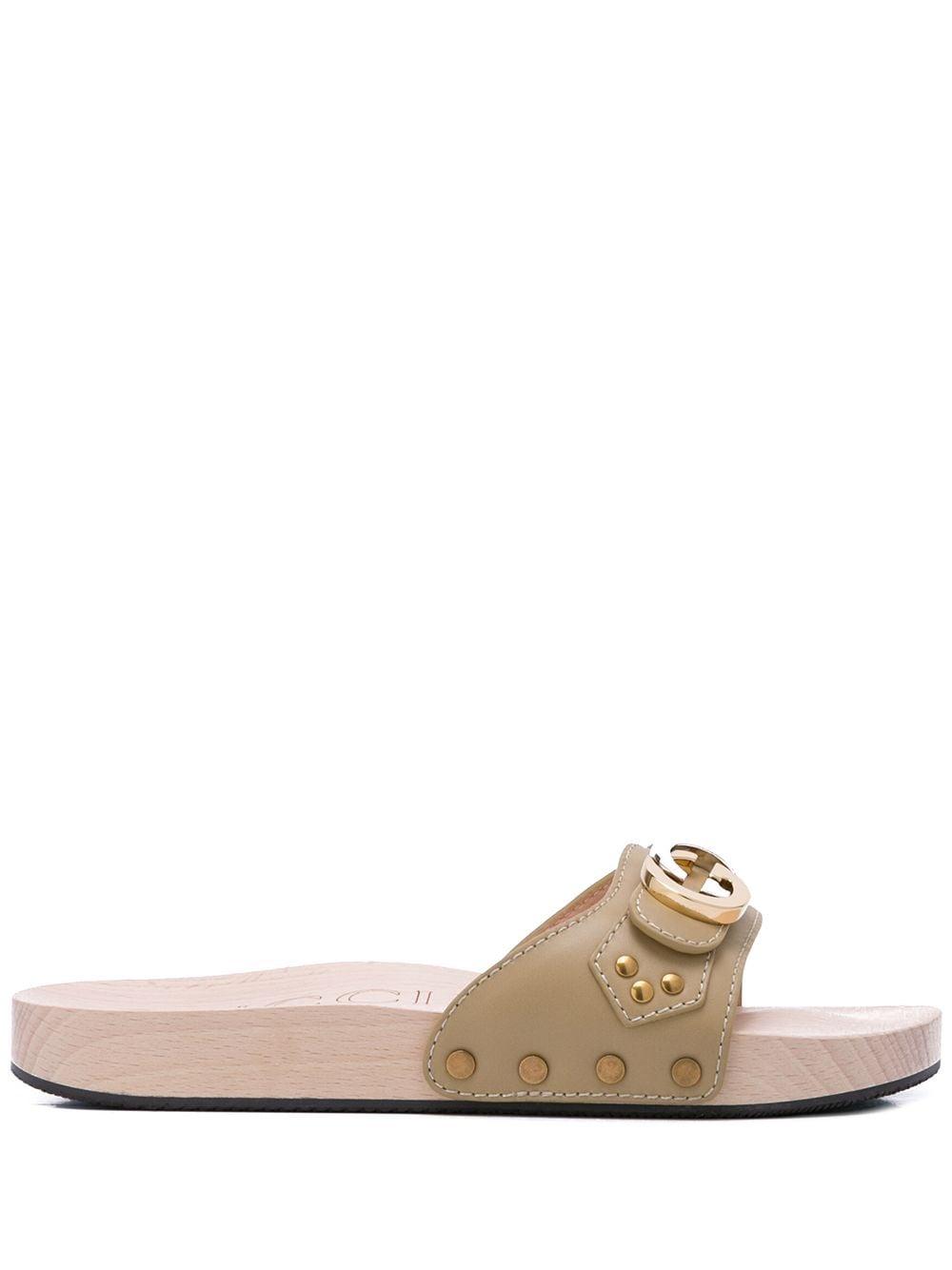 Gucci Rubber Interlocking G Slide Sandals in Gold (Metallic) - Lyst