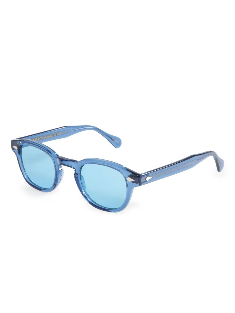 Lunettes De Soleil Moscot Style Rond - Verres Bleu UV400 - Monture Noire - Vintage - Neuf Avec Étiquettes