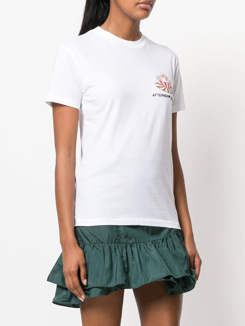 Ganni Cotton Afternoon Delight T-shirt in White - Lyst