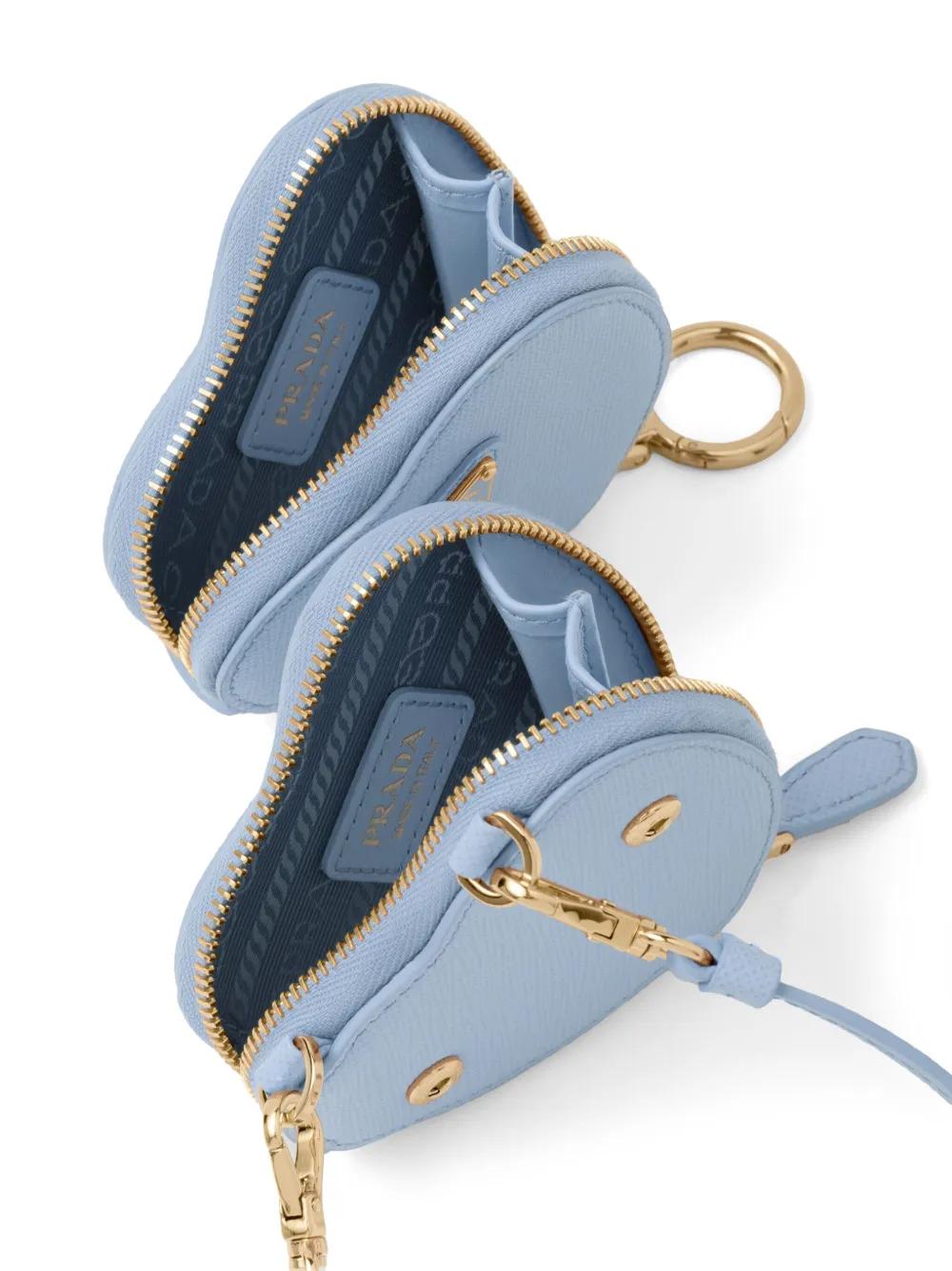 Prada Mini Heart Pouch in Blue Lyst UK