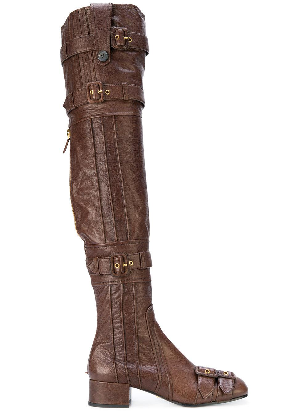 thigh high buckle boots