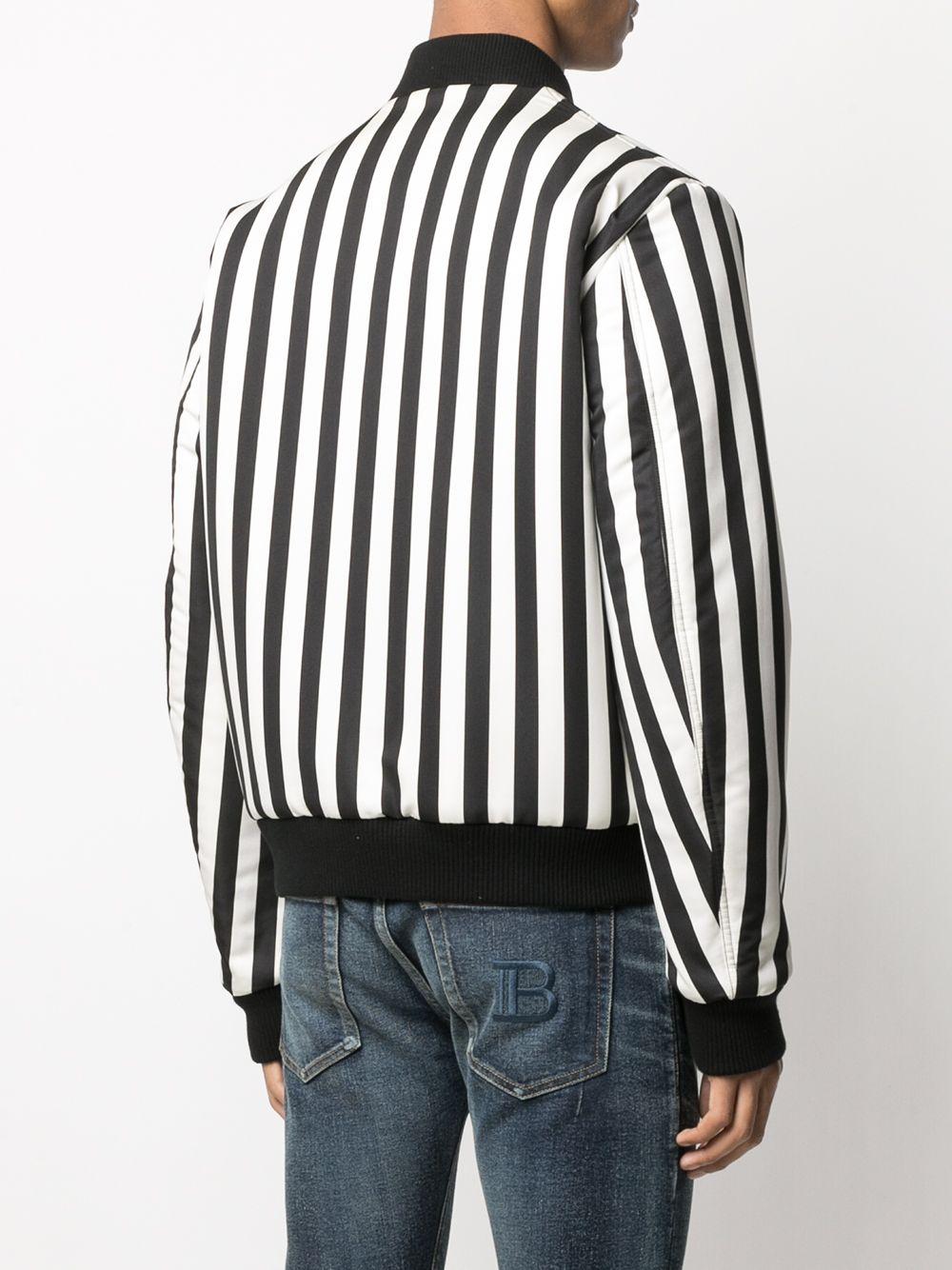 Black and white striped bomber jacket cheap