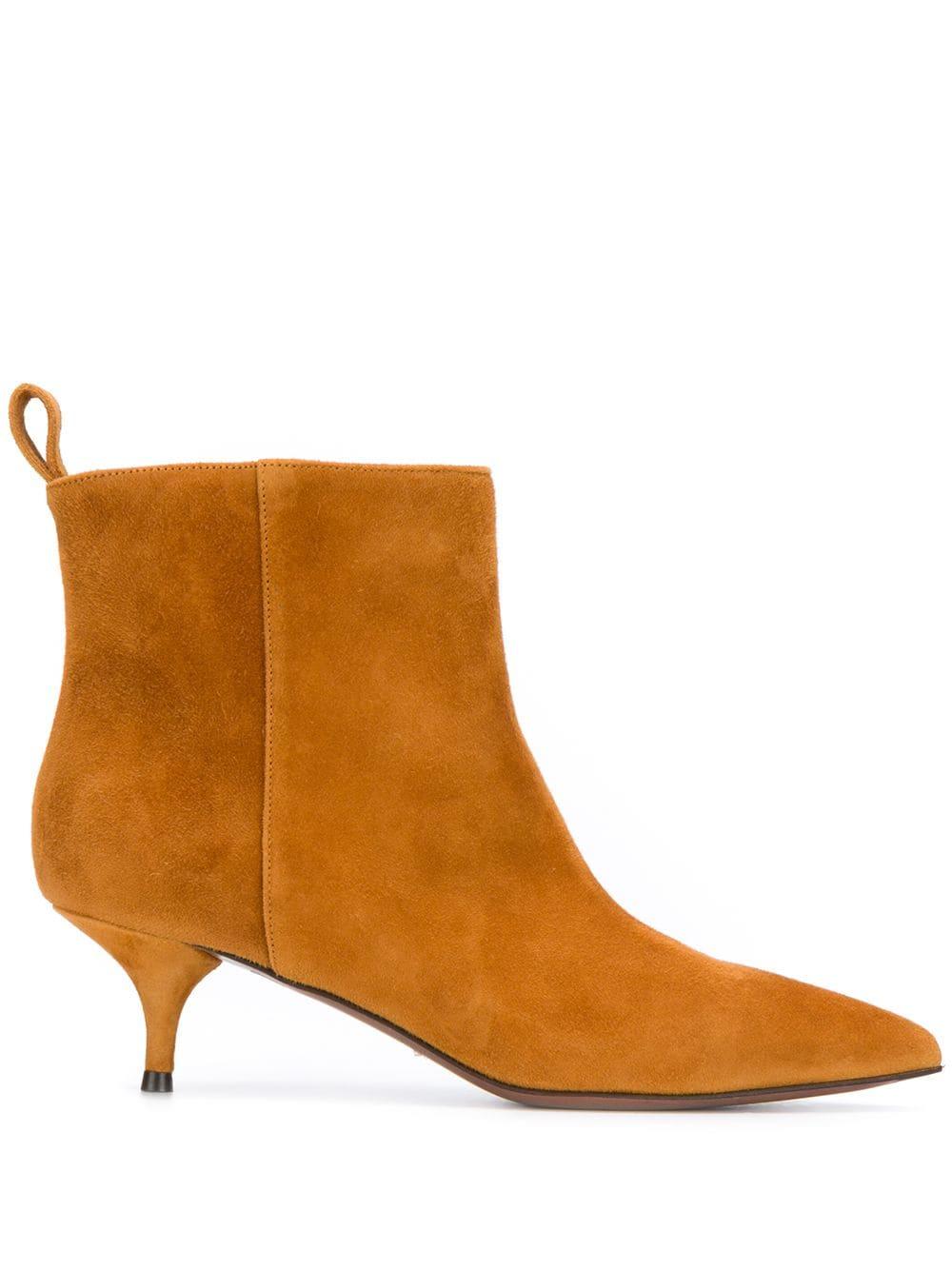 L'Autre Chose Suede Kitten-heel Ankle Boots in Brown - Lyst