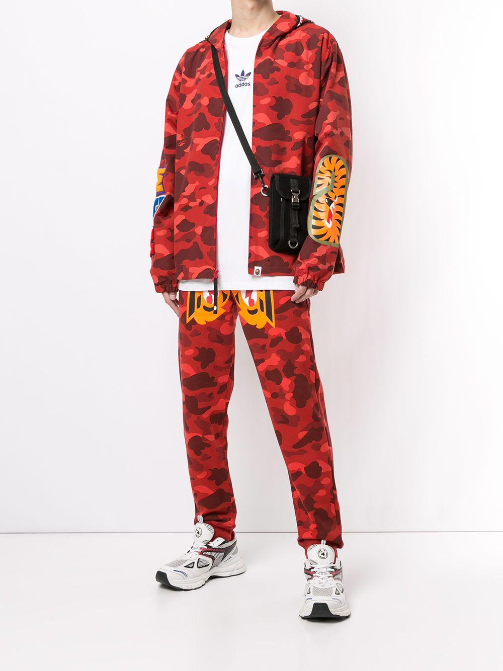 A Bathing Ape Camo Shark Hooded Jacket in Red for Men | Lyst