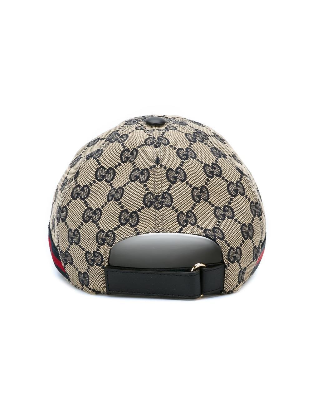 Gucci 'original Gg' Baseball Cap With Web in Gray for Men | Lyst