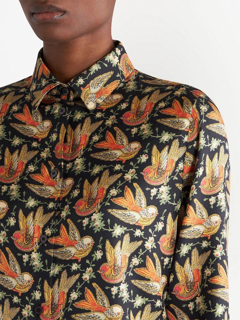 Etro Graphic-print Button-up Shirt in Yellow | Lyst