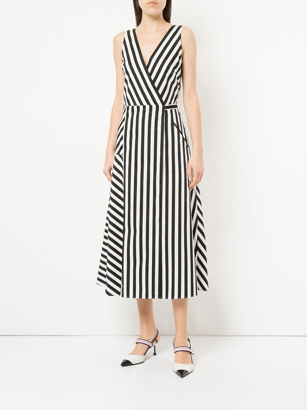 black striped midi dress
