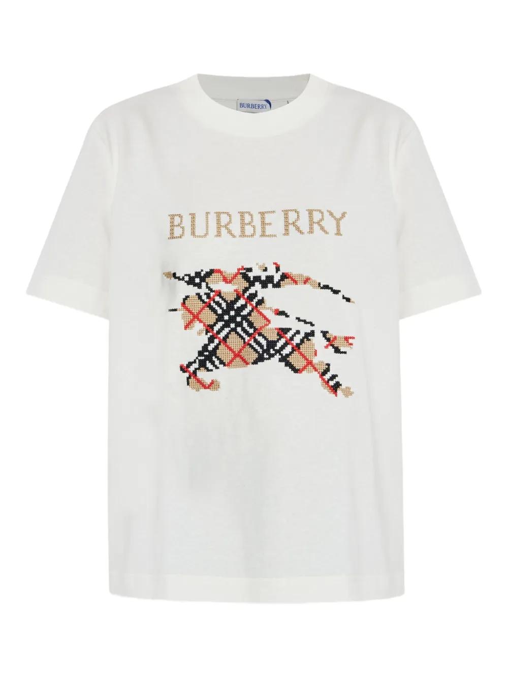 Tシャツ・カットソー BURBERRY CHECK MOTIF COTTON T-SHIRT BURBERRY - Check Motif Cotton T-shirt Burberry