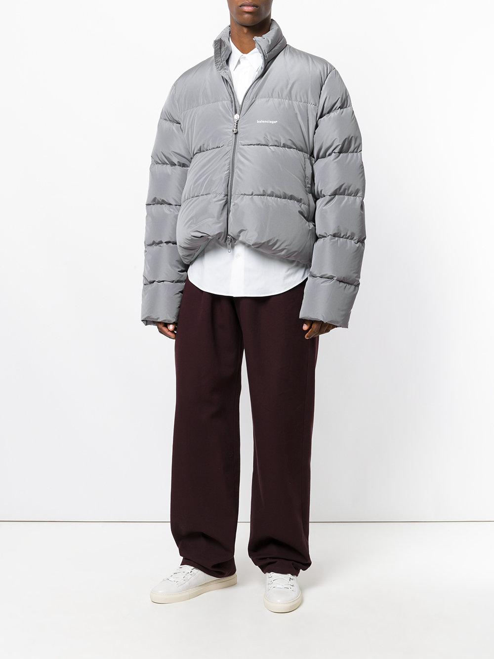 Balenciaga Synthetic C Shape Puffer Jacket in Grey (Gray) for Men | Lyst