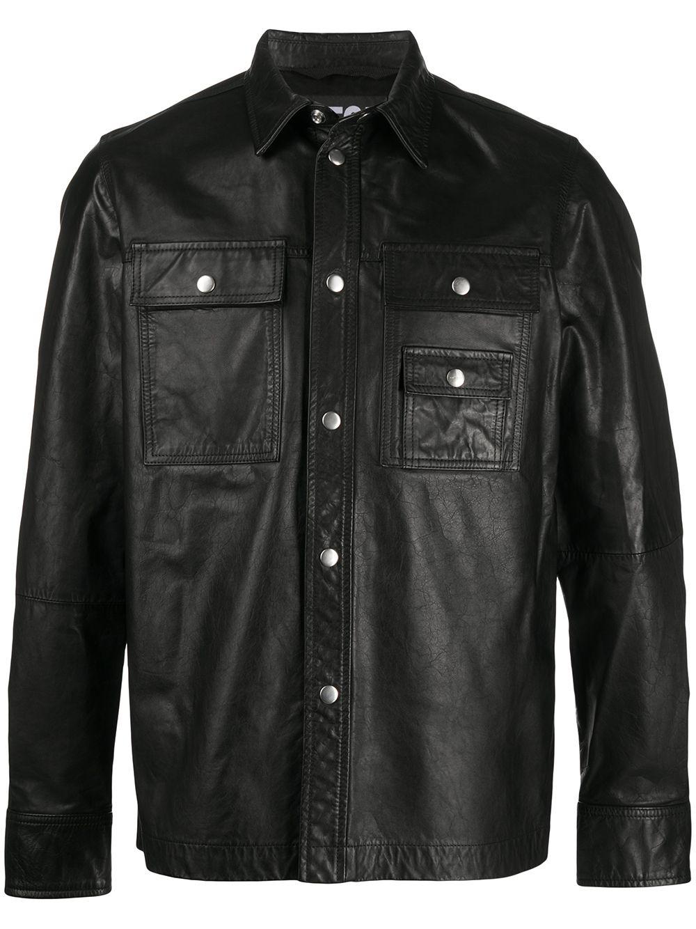 DIESEL Leather Overshirt in Black for Men - Lyst
