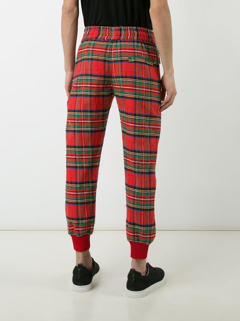 Virgil Abloh Cotton Plaid Track Pants 