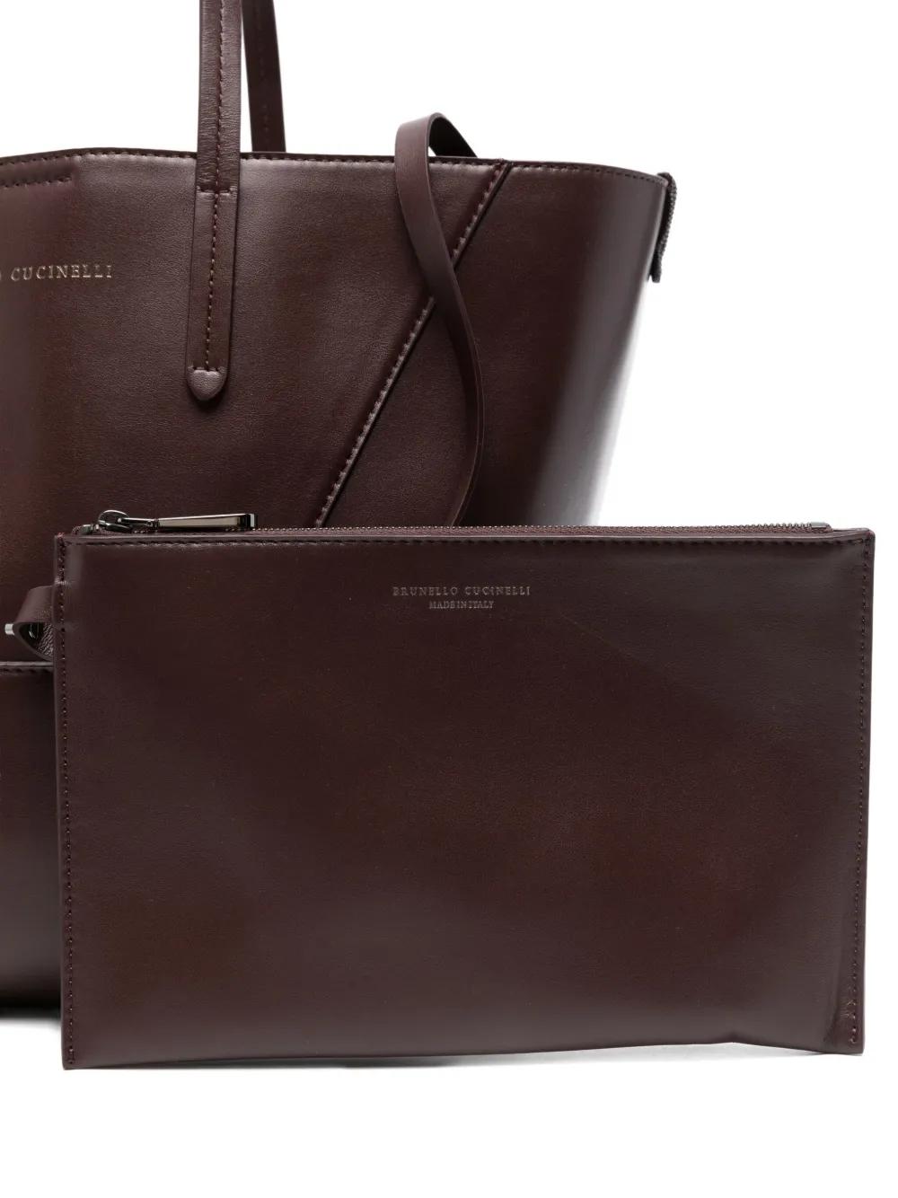 トートバッグ Brunello Cucinelli Borsa Shopping In Pelle Scamosciata Borse Brunello cucinelli in Pelle Marrone - 47970771