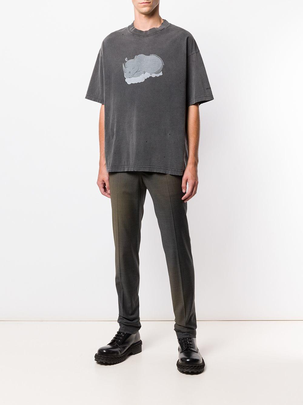 Balenciaga Cotton Exclusive To - Rhino T-shirt Black for Men - Lyst