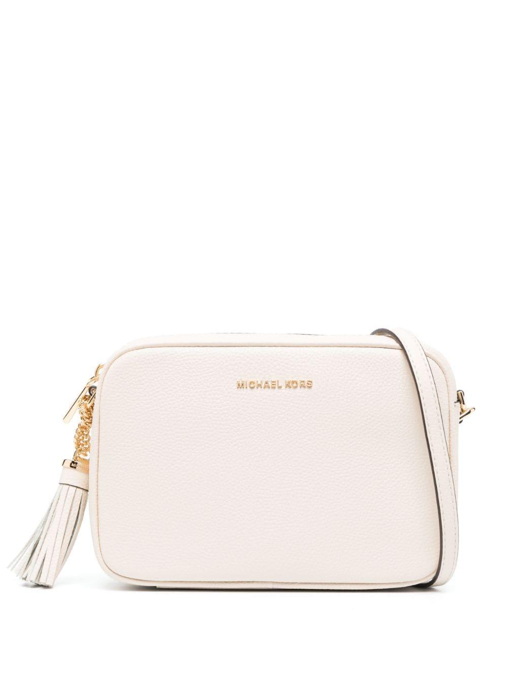 Michael Kors Ginny Leather Crossbody Bag in Natural | Lyst