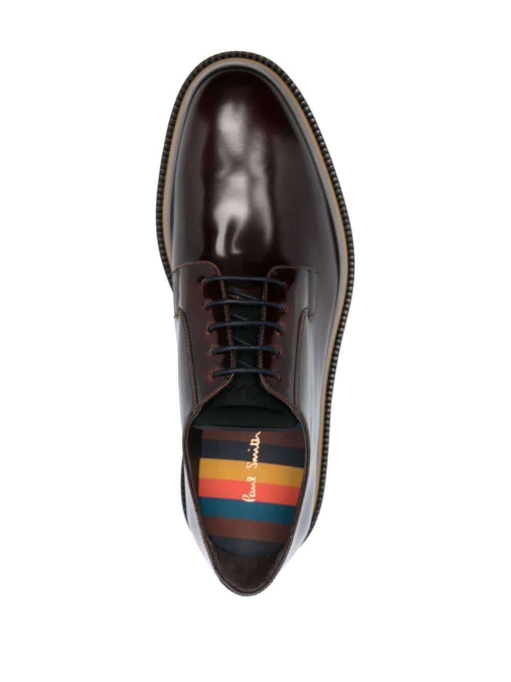 Paul Smith Polished-effect Derby Shoes in Black for Men | Lyst