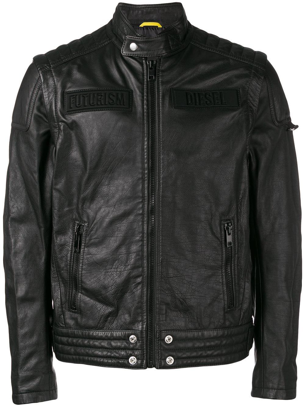 DIESEL Removable Sleeve Biker Jacket in Black for Men | Lyst