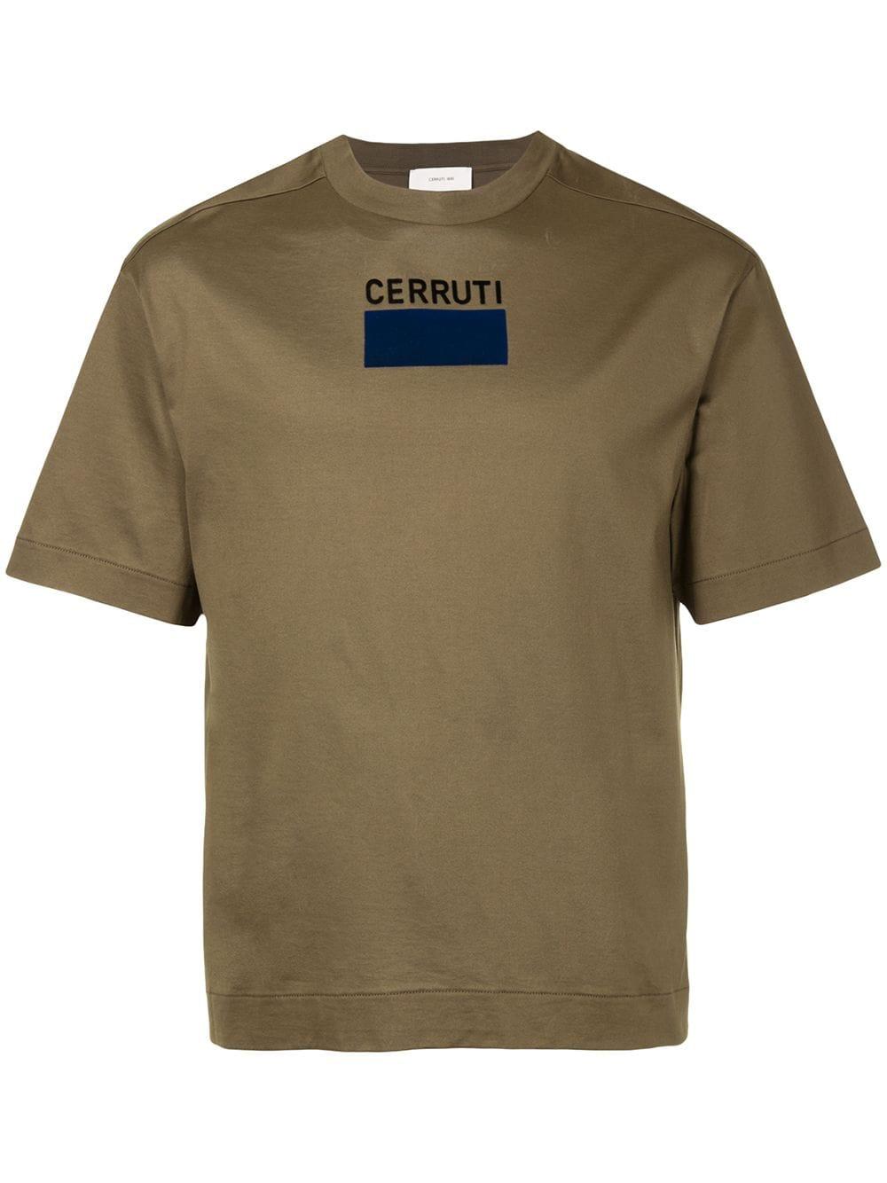 Cerruti 1881 Cotton Logo Print T-shirt in Green for Men - Lyst