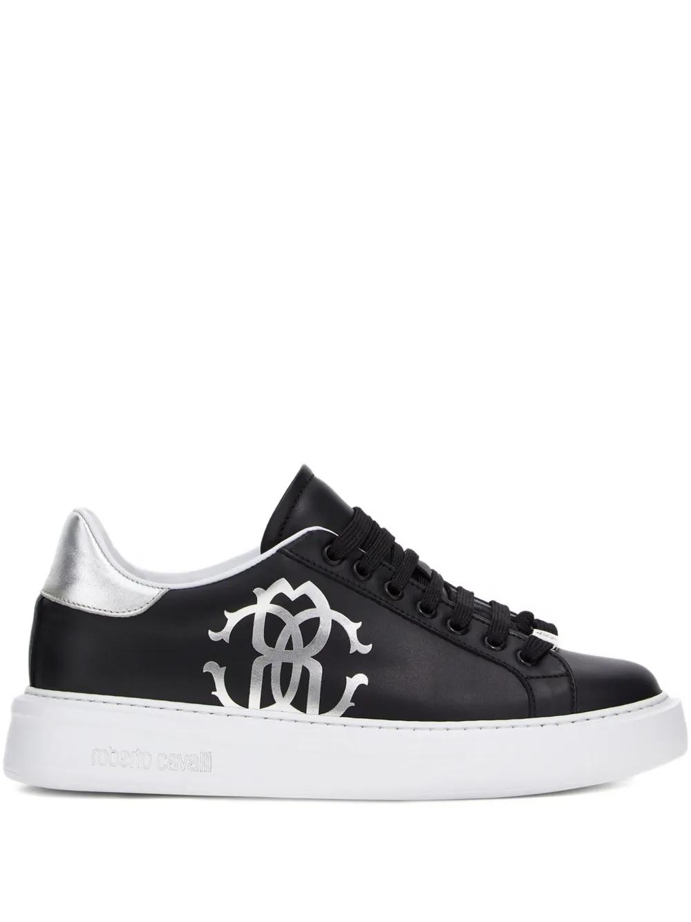 Roberto Cavalli Mirror Snake sneakers with luxury design details