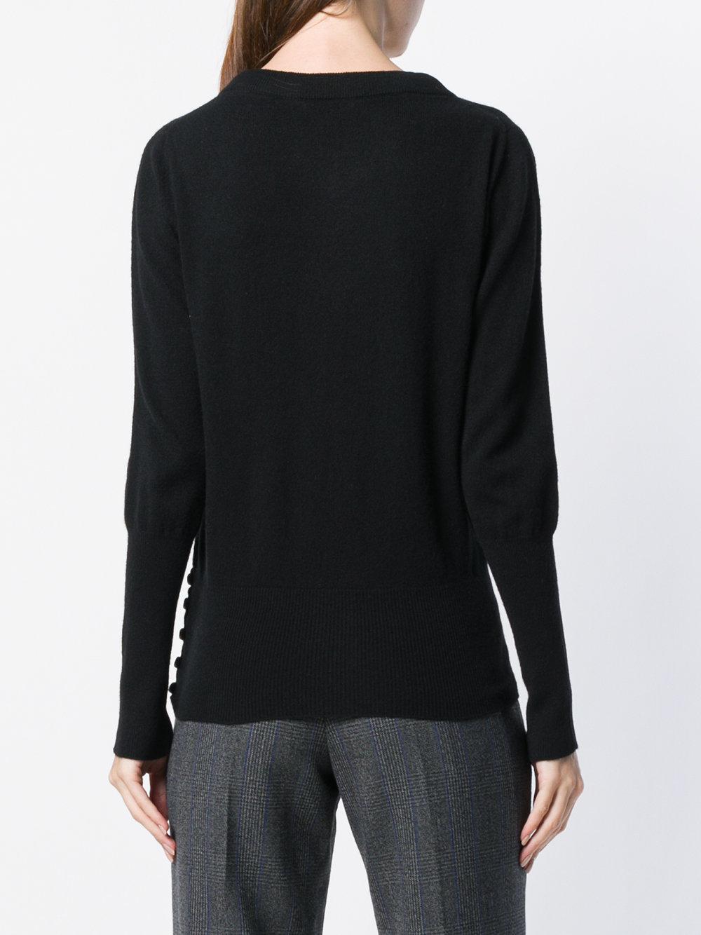 black fitted sweater