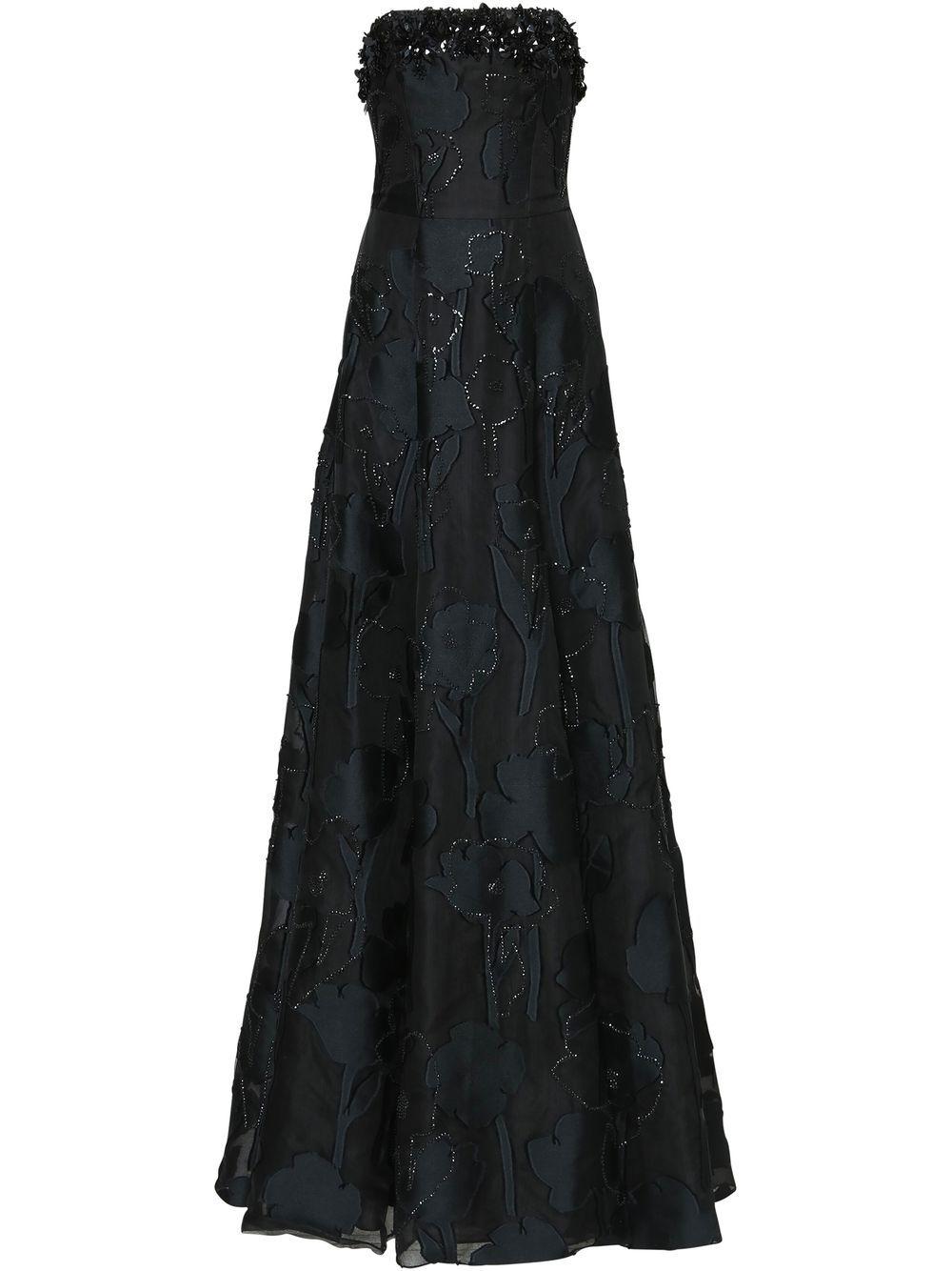 Carolina Herrera Sequin-embellished Strapless Gown in Black | Lyst