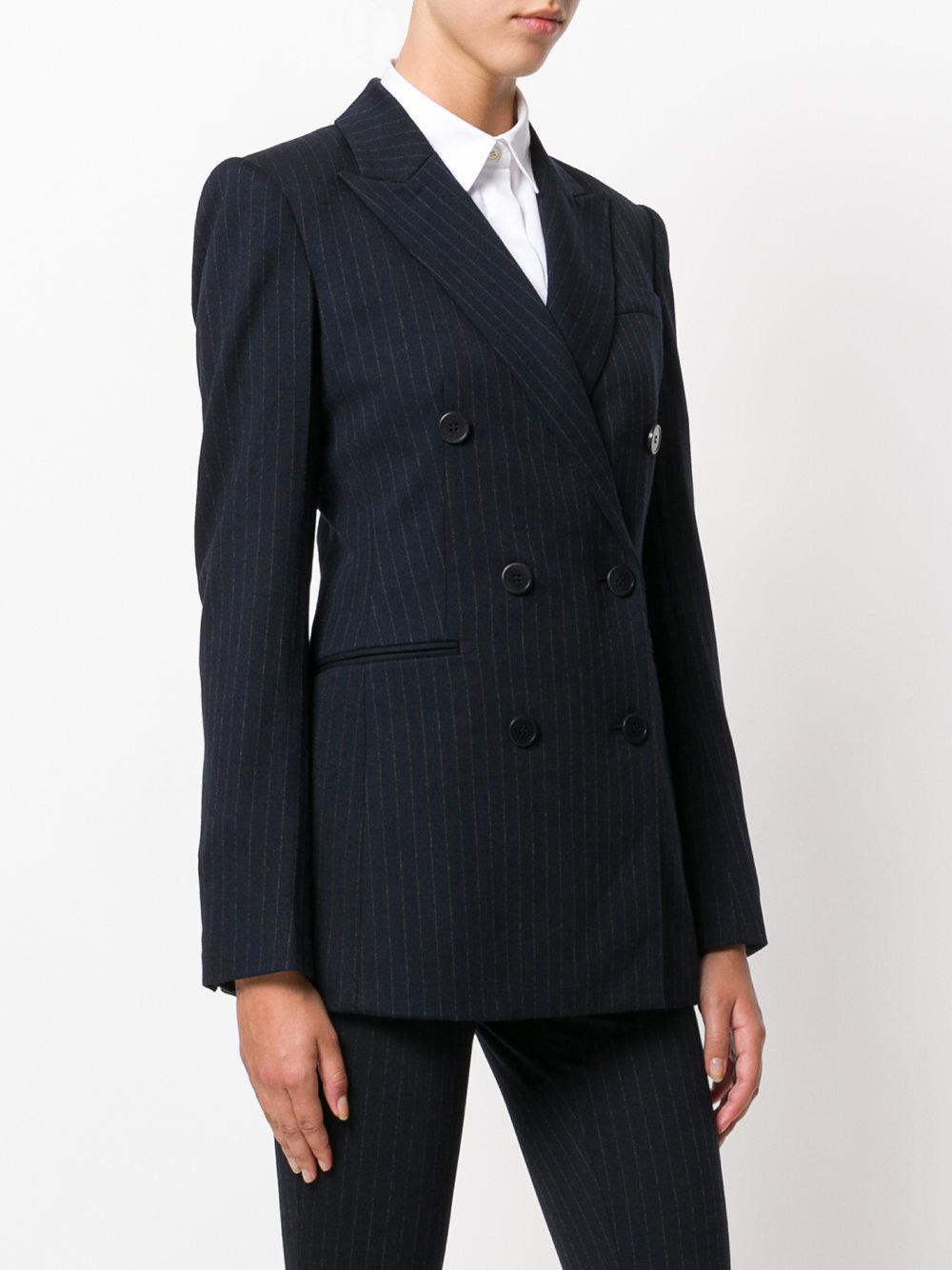 Theory Synthetic Double Breasted Blazer in Blue - Lyst